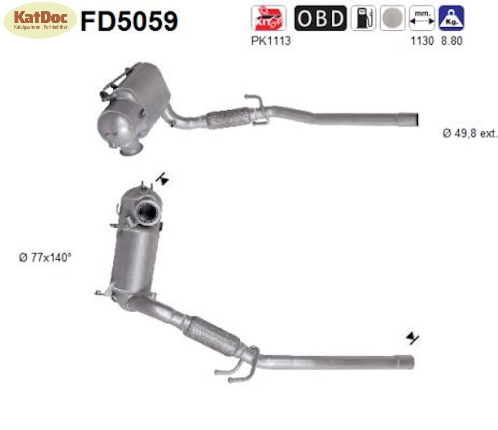 Ruß - Partikelfilter Audi A1, Seat Ibiza, Skoda Fabia/Roomster, VW Polo, Euro 5 - KatDoc