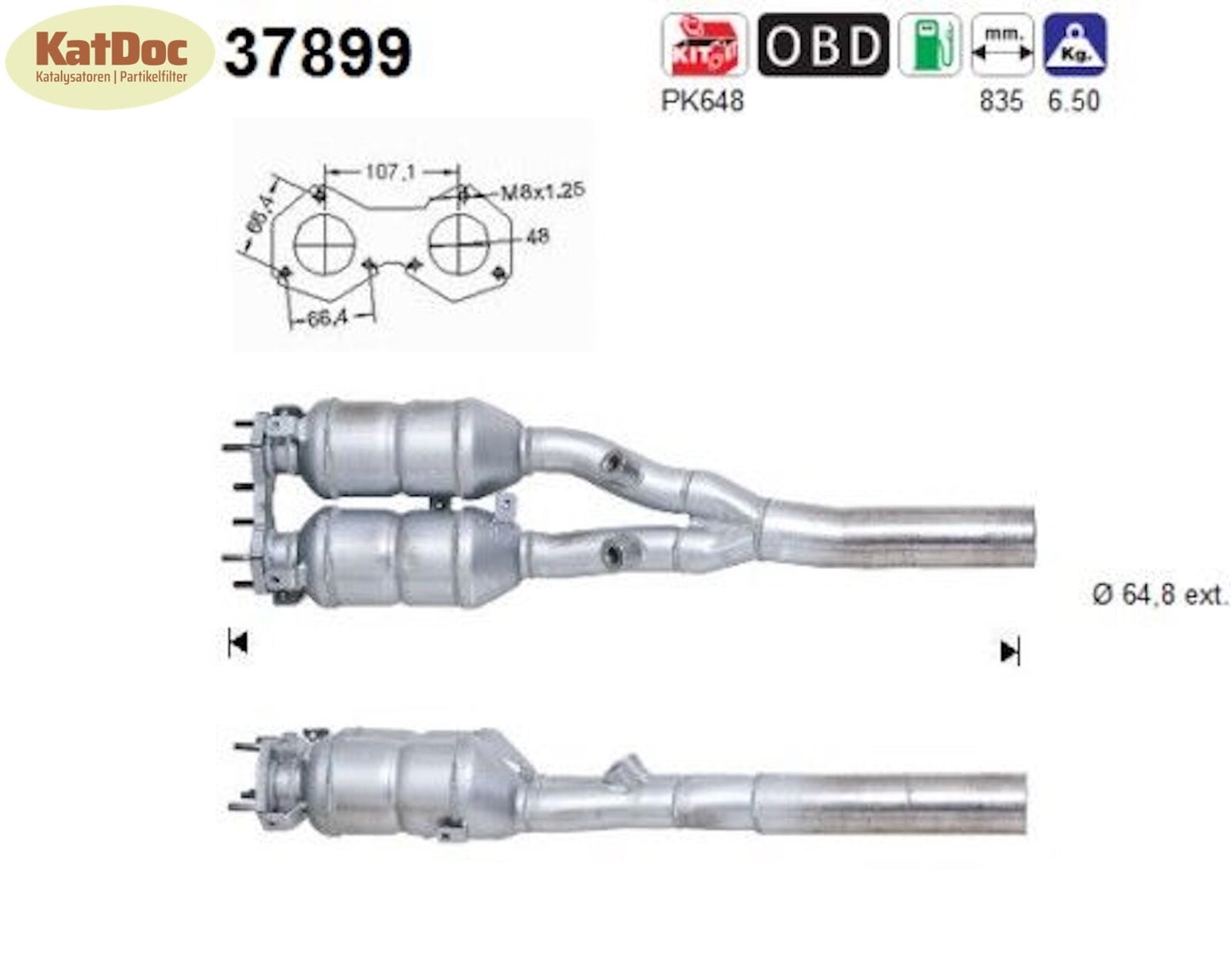Katalysator für Seat Leon/Cupra 4, VW Golf 4/Bora, 2.8, 150kW, V6/VR6, Euro 3 - KatDoc