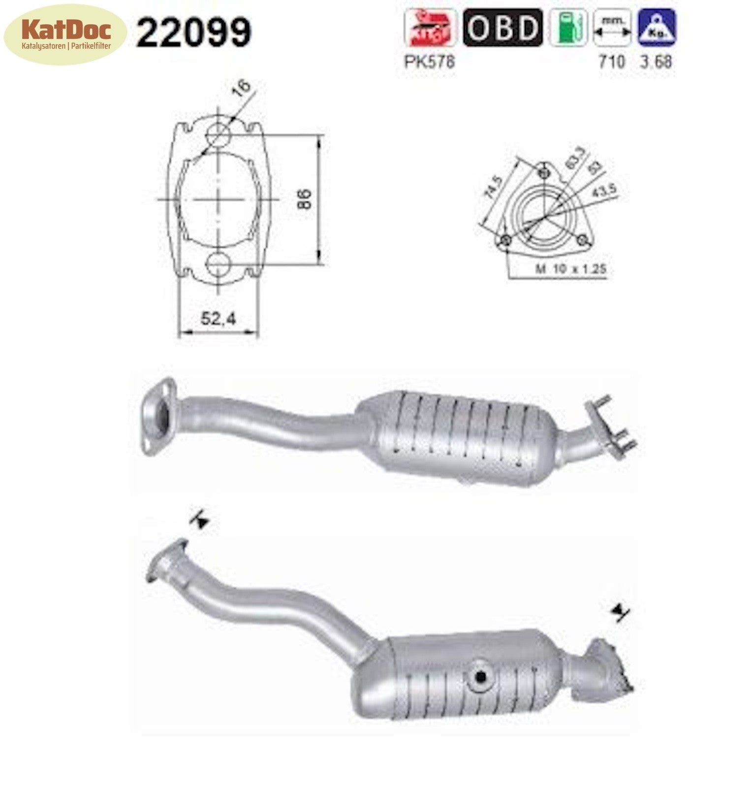 Katalysator Honda Civic VIII, 1.4, 61kW, Euro 4 - KatDoc