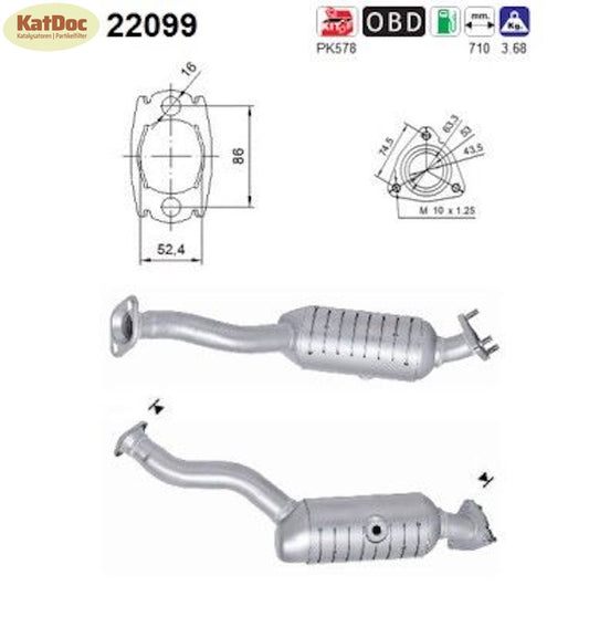 Katalysator Honda Civic VIII, 1.4, 61kW, Euro 4 - KatDoc