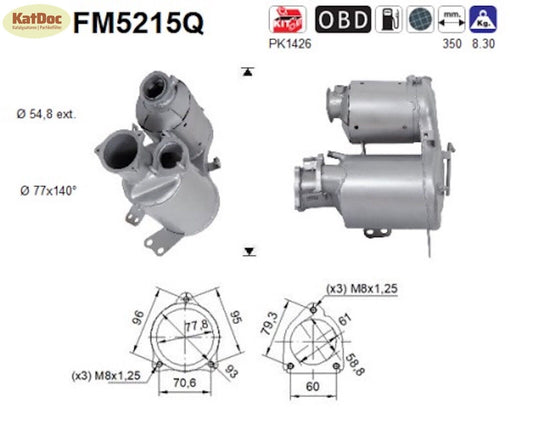 Ruß - Partikelfilter für Audi A4/A5/A6/Q5, 2.0 TDI, Silizium, Euro 6 - KatDoc