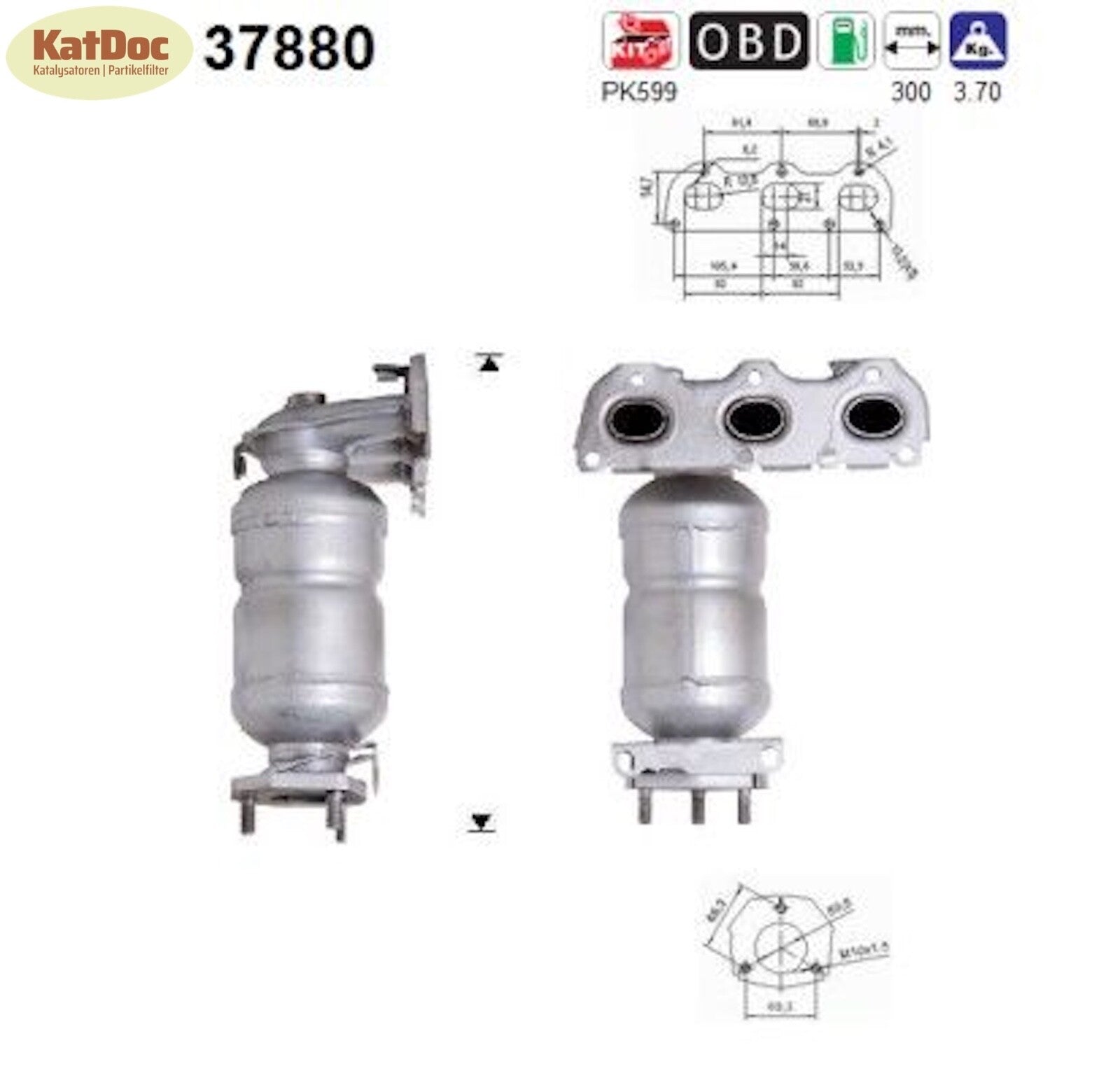 Katalysator Seat Cordoba/Ibiza, Skoda Fabia, VW Polo, 1.2, 47kW, Euro 4 - KatDoc