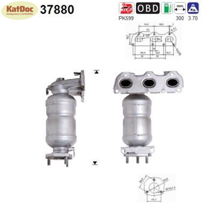 Katalysator Seat Cordoba/Ibiza, Skoda Fabia, VW Polo, 1.2, 47kW, Euro 4 - KatDoc