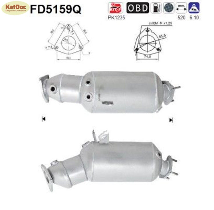 Ruß - Partikelfilter für Seat Exeo, 2.0TDI, 88/105/125kW, Silizium, Euro 5 - KatDoc