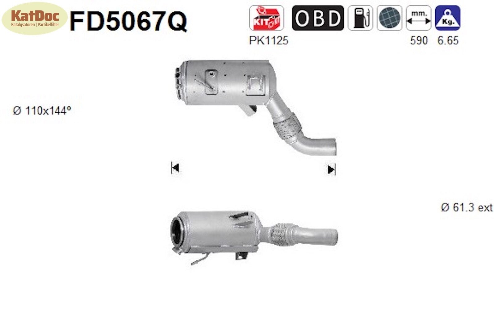 Ruß - Partikelfilter für BMW X5/X6, 3.0d, 173kW, Silizium, Euro 4 - KatDoc