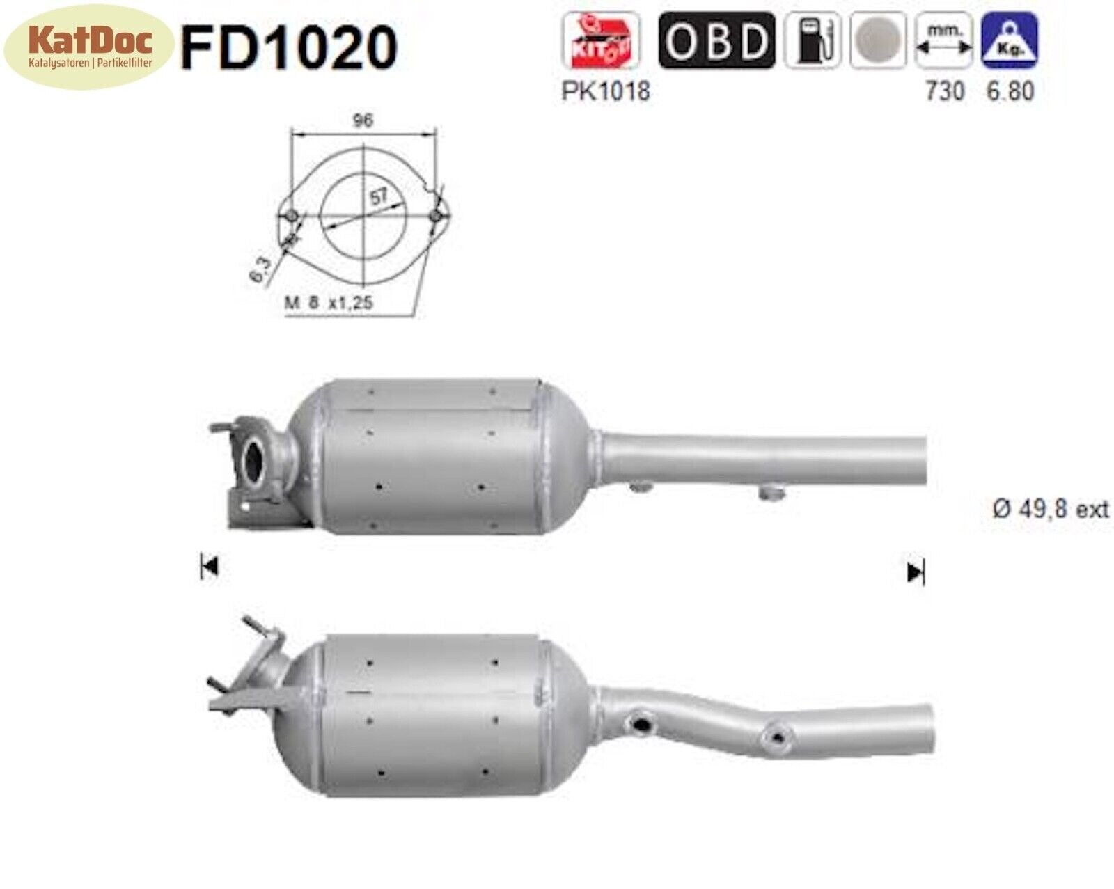 Ruß - Partikelfilter für Renault Grand Scenic/Megane, 1.9 dCi, Euro 4 - KatDoc