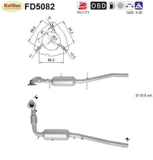 Ruß - Partikelfilter für Ford Tourneo/Transit, 2.2 TDCi, 74/92/103/114kW, Euro 5 - KatDoc