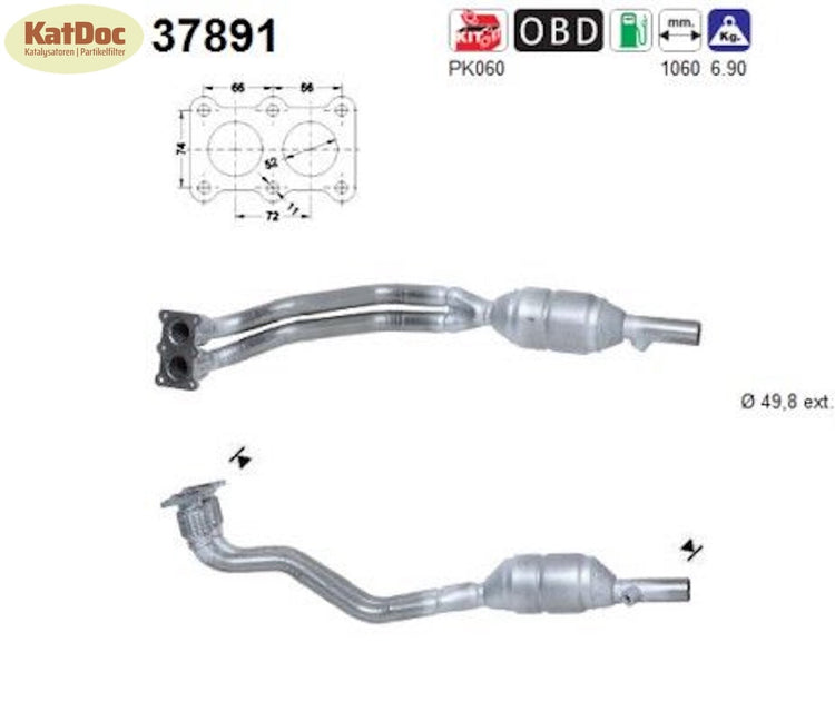 Katalysator Audi A3,Seat Leon,Skoda Octavia,VW Beetle/Golf 4/Bora, 1.6, Euro 4 - KatDoc