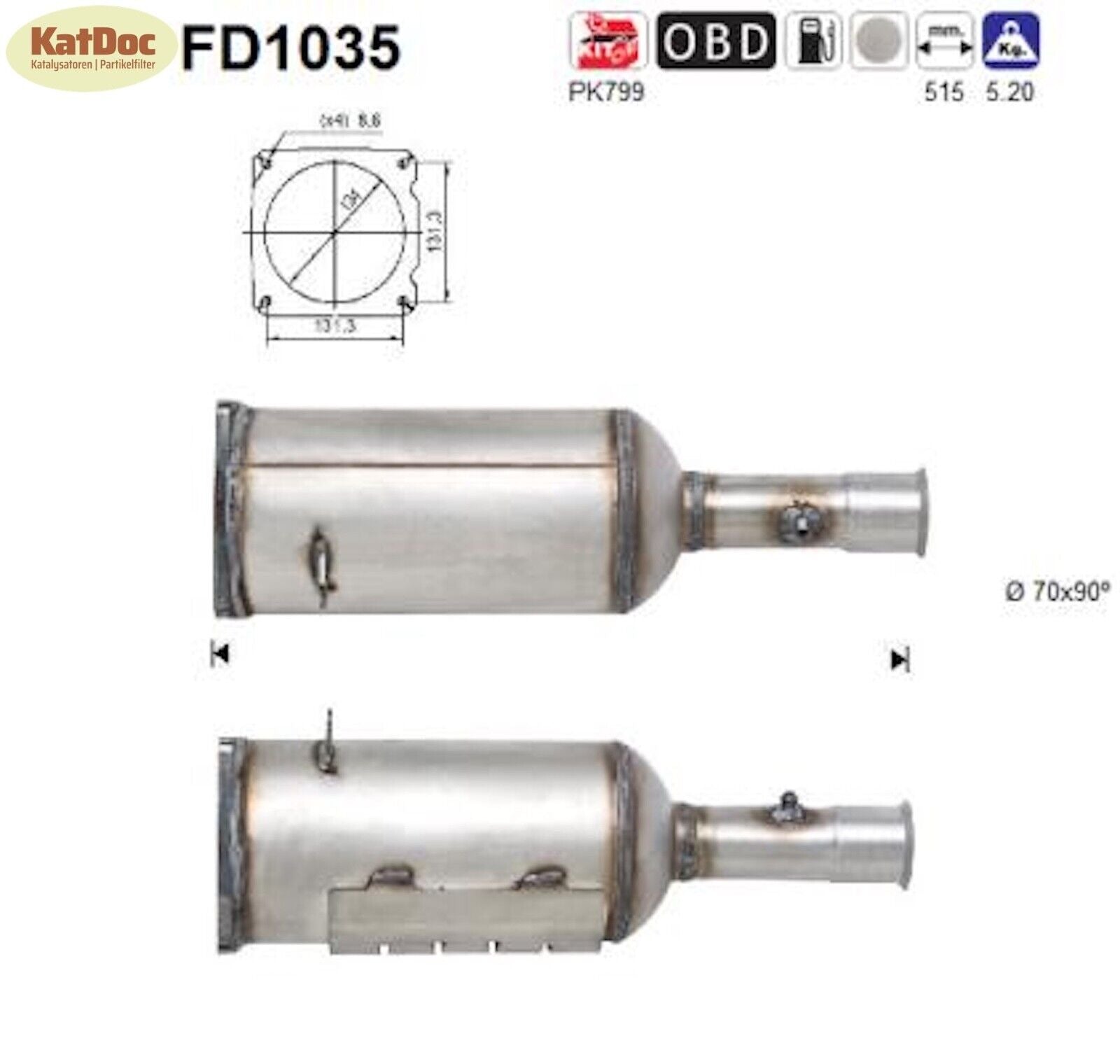 Ruß - Partikelfilter für Citroen C4, Peugeot 308, 2.0 HDi, 100kW, Euro 4 - KatDoc