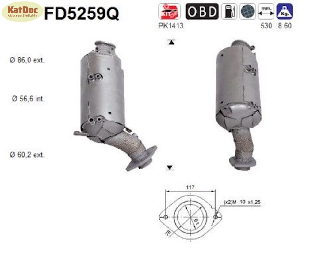 Ruß - Partikelfilter Toyota Hilux/Land Cruiser Prado, 2.4/2.8 D, Silizium,Euro 6 - KatDoc