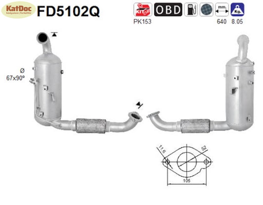 Ruß - Partikelfilter für Ford C - Max/Focus/Grand C - Max, 1.6 TDCi, Silizium,Euro 5 - KatDoc