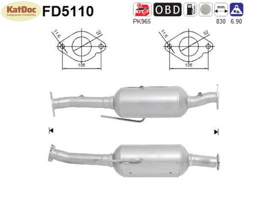 Ruß - Partikelfilter für Ford Kuga 2.0 TDCi, 4x4, 85/100/103/120kW, Euro 5 - KatDoc