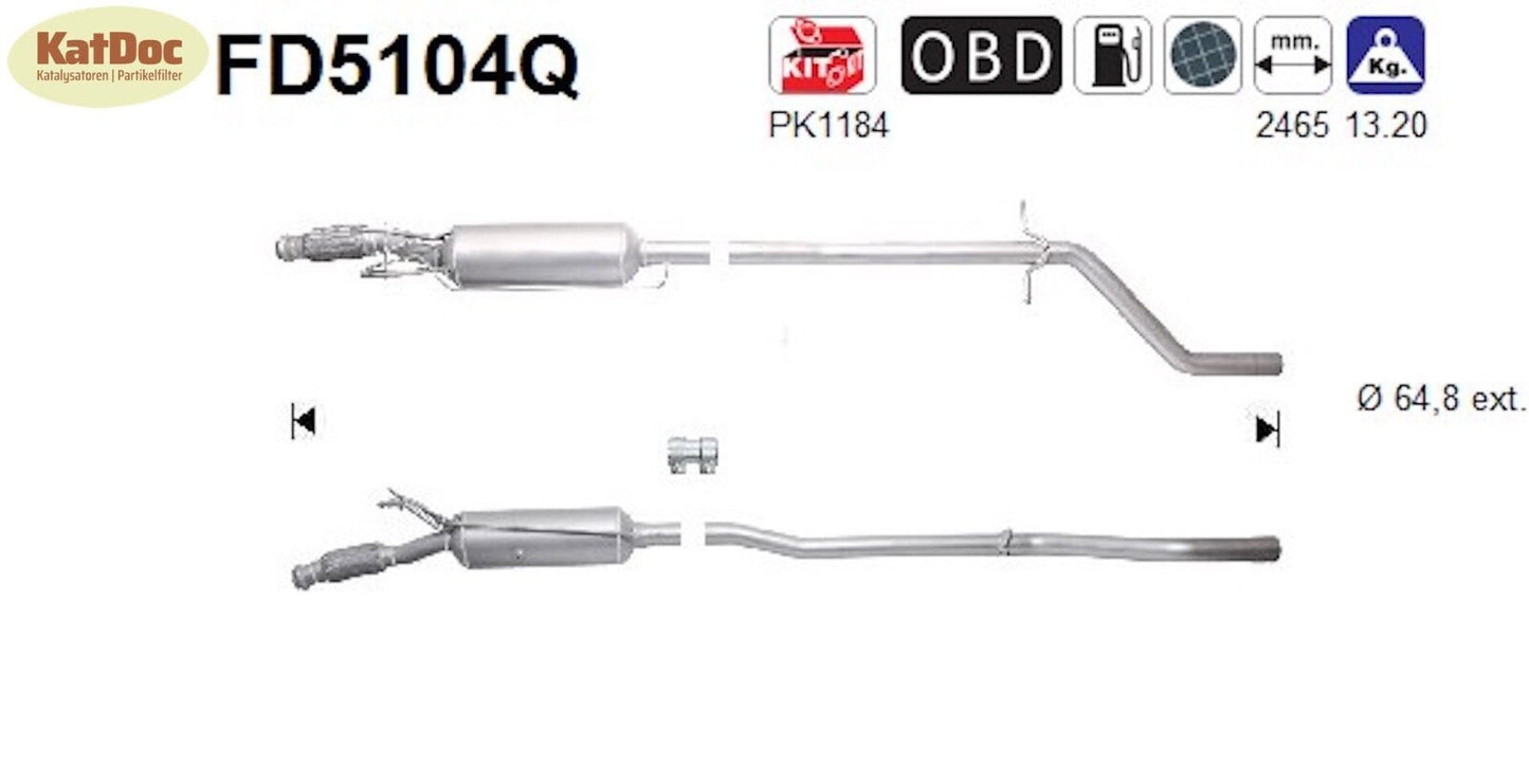 Ruß - Partikelfilter für Citroen C5, Peugeot 508, 2.2 HDi, 150kW,SIlizium,Euro 5 - KatDoc