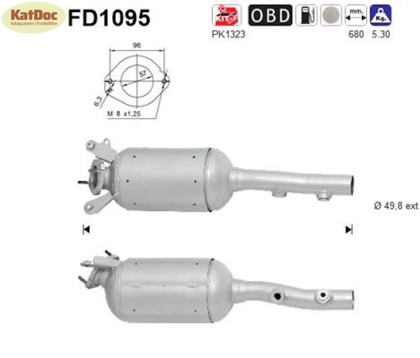 Ruß - Partikelfilter für Renault Grand Scenic/Megane/Scenic, 1.9/2.0, Euro 4 - KatDoc