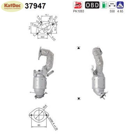 Katalysator Seat Alhambra,VW Touran/Tiguan/Sharan/Scirocco/Jetta/Golf, Euro 4&5 - KatDoc