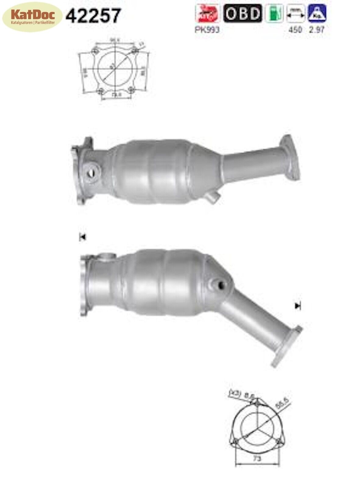 Katalysator Audi A4/A6, Seat, Exeo, 2.0 TFSI, quattro, 125/147/162kW, Euro 4 - KatDoc