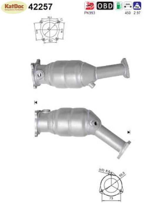 Katalysator Audi A4/A6, Seat, Exeo, 2.0 TFSI, quattro, 125/147/162kW, Euro 4 - KatDoc