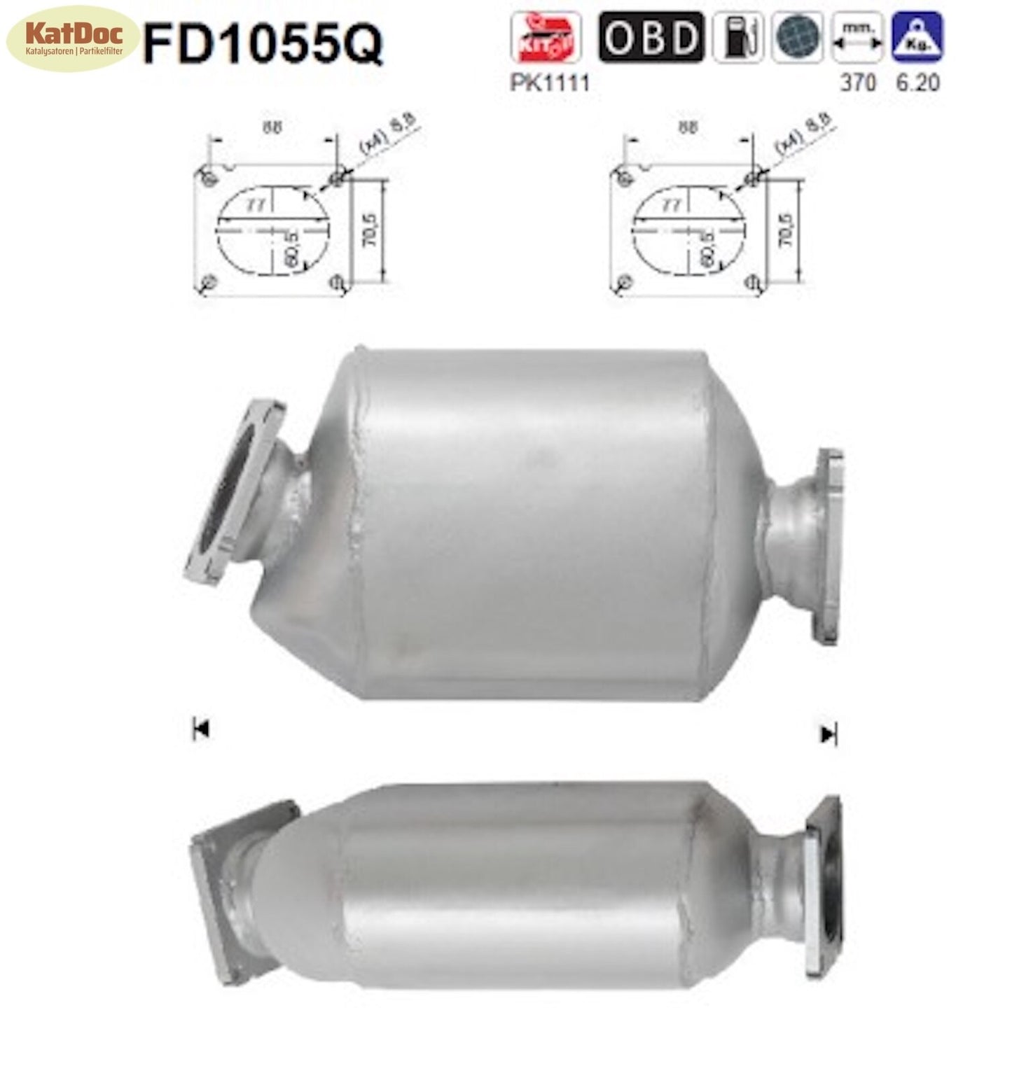 Ruß - Partikelfilter BMW 5er (E60/E61), X3 (E83), 2.0, 110/120kW,Silizium,Euro 4 - KatDoc