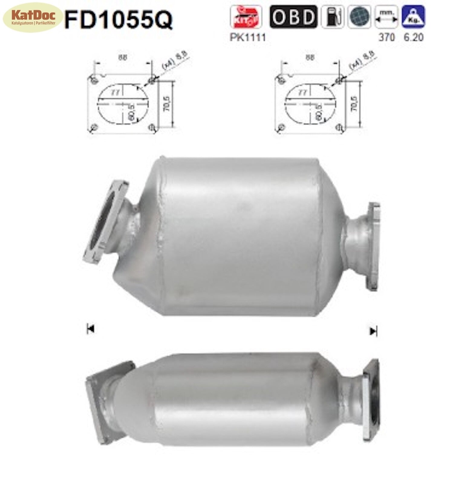 Ruß - Partikelfilter BMW 5er (E60/E61), X3 (E83), 2.0, 110/120kW,Silizium,Euro 4 - KatDoc