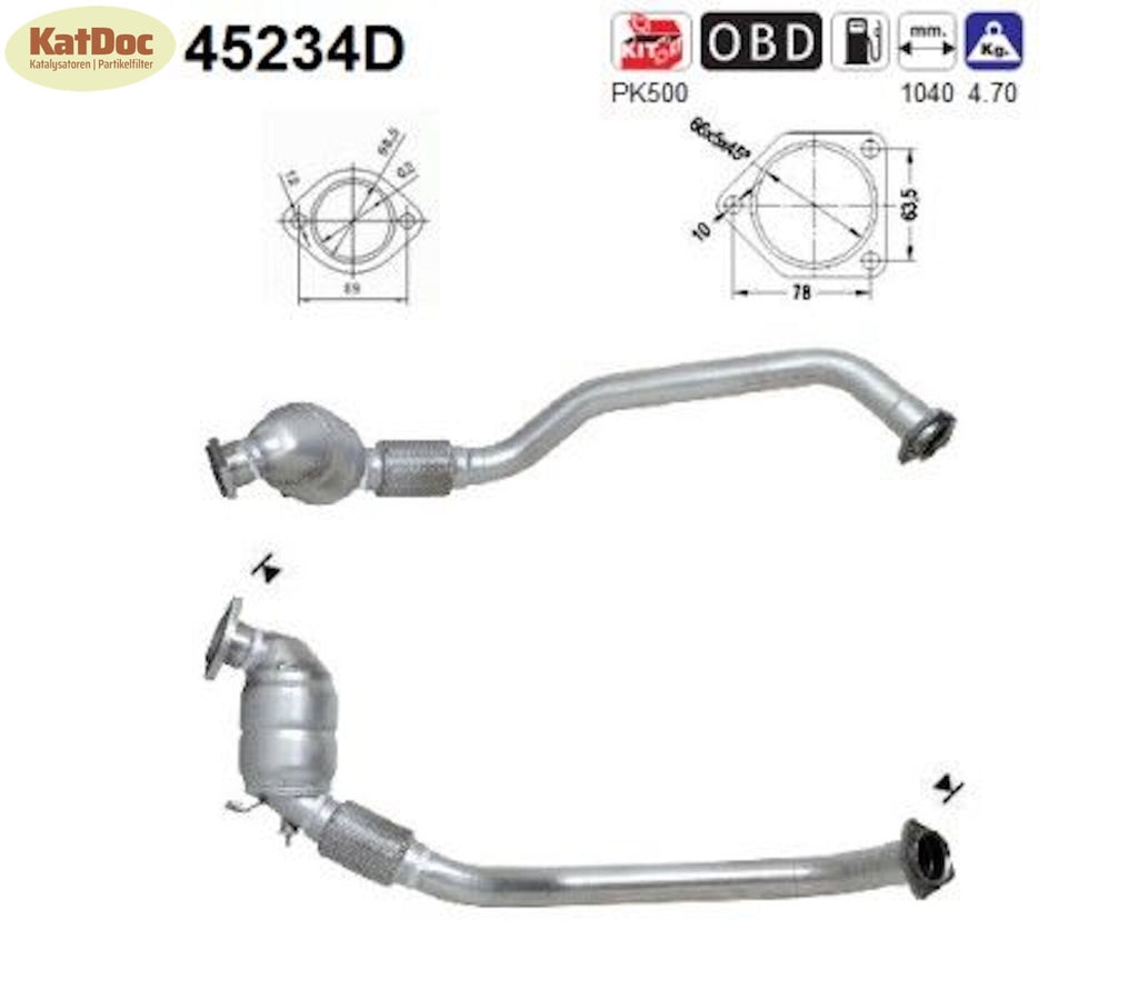 Katalysator BMW 3er E46 320 d/td/Cd, 2.0, 110kW, Euro 3 - KatDoc