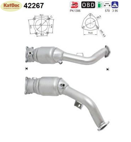 Katalysator Audi A4/A5, 1.8 TFSI, 88/118/125kW, Euro 4&5 - KatDoc
