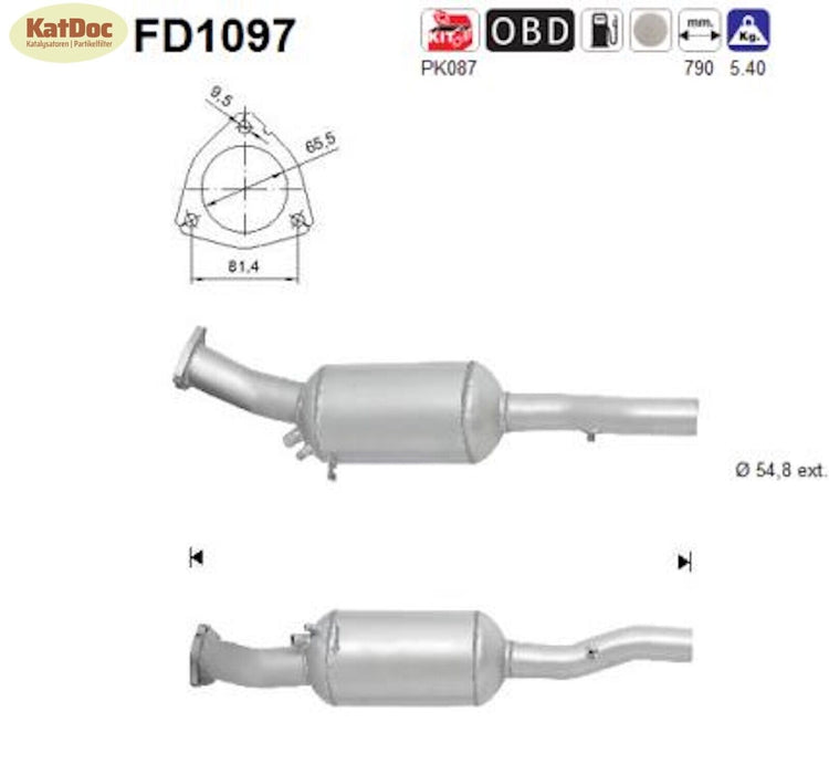 Ruß - Partikelfilter Audi A6, 2.7/3.0, TDI, 120/132/155/165/171kW, Euro 4 - KatDoc