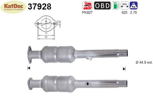 Katalysator für Seat Altea Leon, Skoda Octavia und VW Caddy Golf 5, Euro 4 - KatDoc