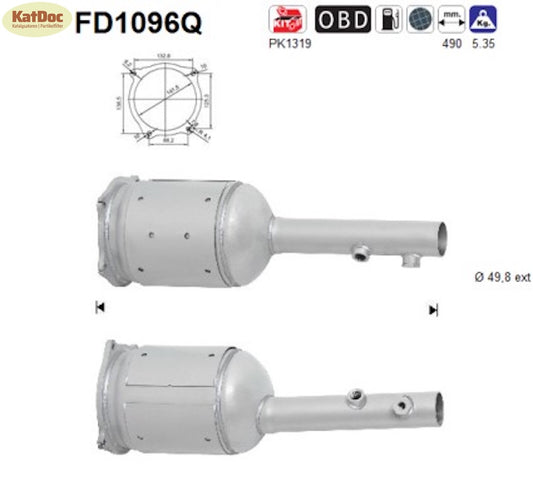 Ruß - Partikelfilter Renault Kangoo/Rapid, 1.5 dCi, 76kW, Silizium, Euro 4 - KatDoc