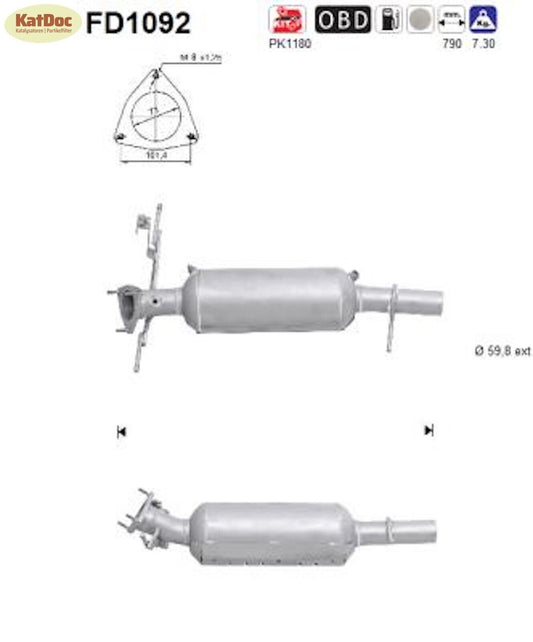 Ruß - Partikelfilter Land Rover Freelander 2.2 TD4, 4x4, 112/118kW, Euro 4 - KatDoc