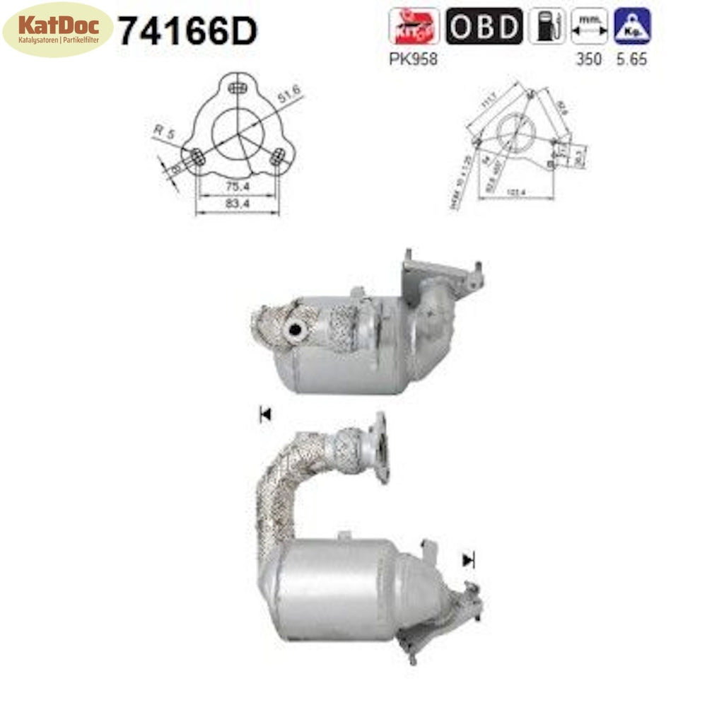 Katalysator Nissan Qashqai/X - Trail,Renault Koleos,2.0 dCi,110/127/130kW,Euro 5 - KatDoc
