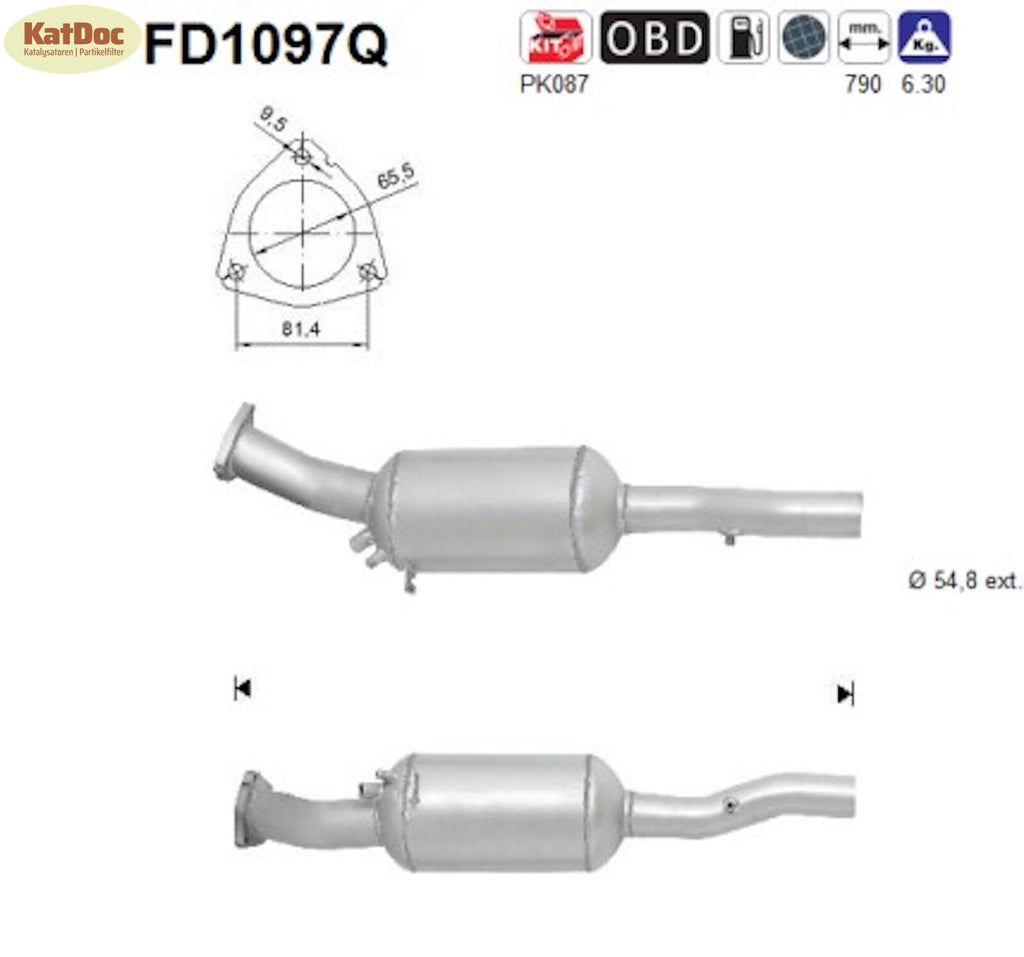 Ruß - Partikelfilter Audi A6, 2.7/3.0, TDI,120/132/155/165/171kW,Silizium,Euro 4 - KatDoc