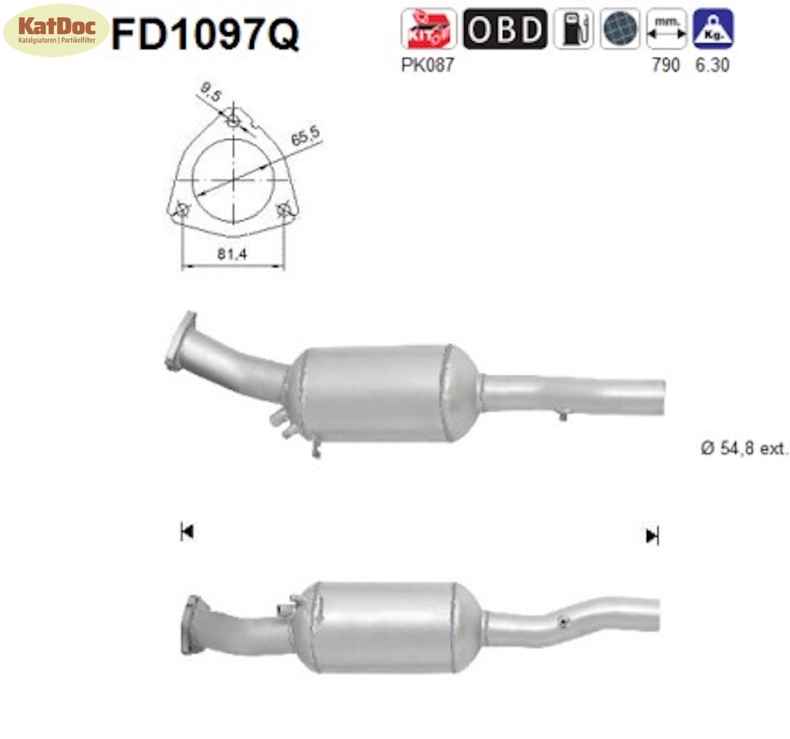 Ruß - Partikelfilter Audi A6, 2.7/3.0, TDI,120/132/155/165/171kW,Silizium,Euro 4 - KatDoc