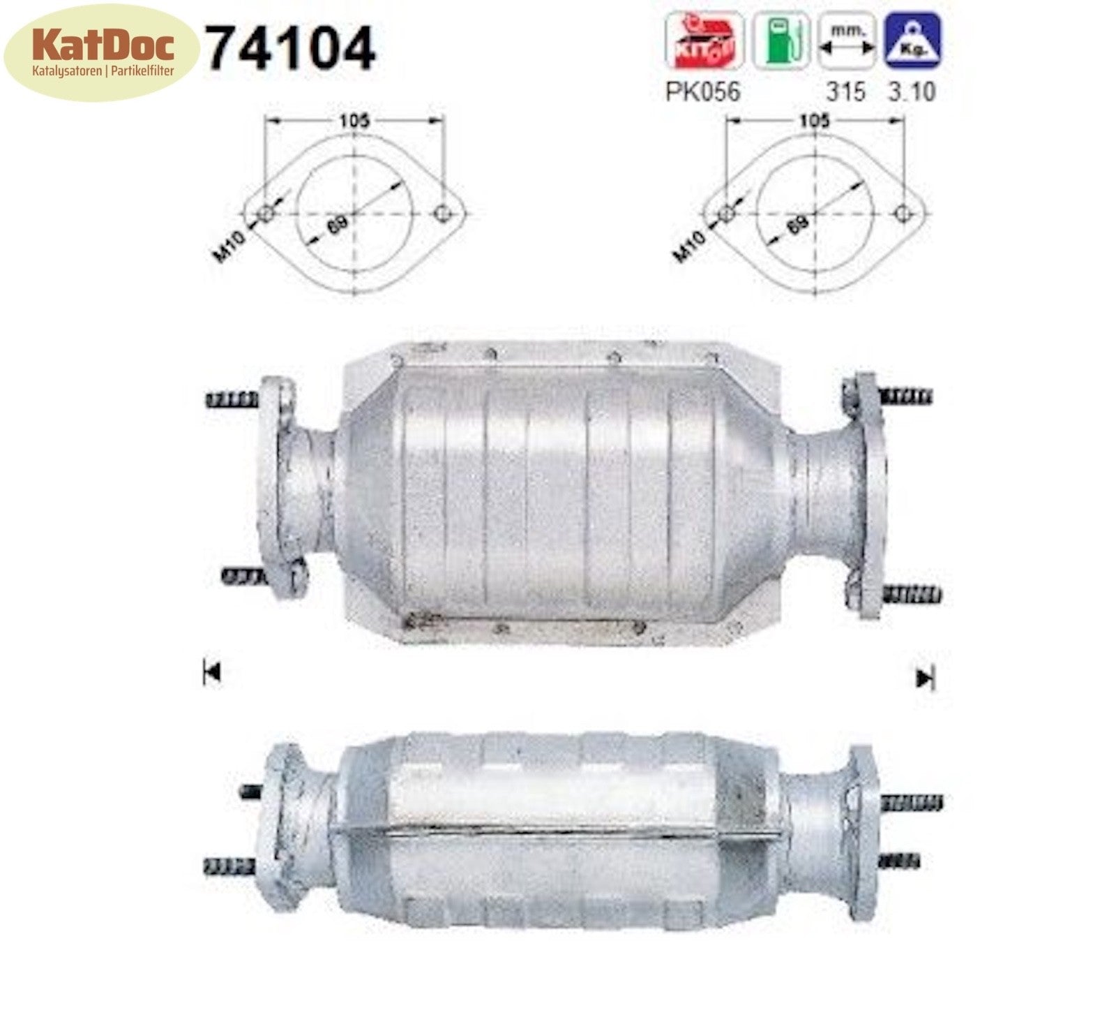 Katalysator Nissan Primera 2.0 16V, 85/96/105/110kW, Euro 1&2 - KatDoc