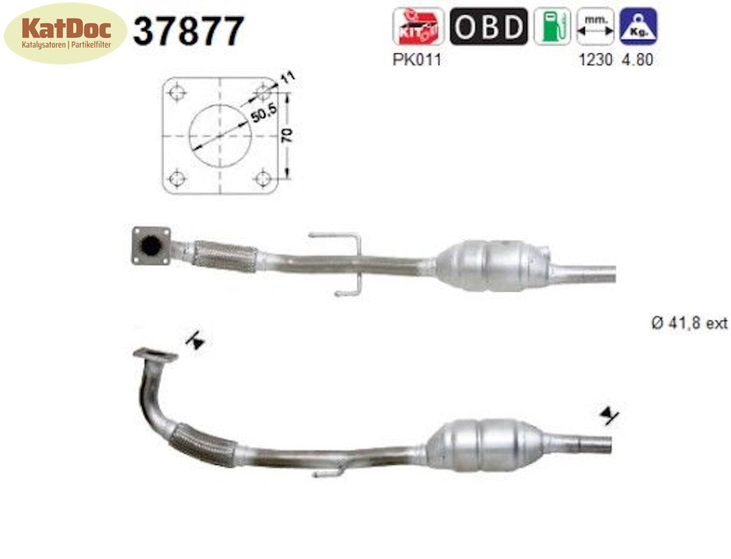 Katalysator Seat Arosa, VW Polo/Lupo, 1.0/1.4, 37/40/44kW, Euro 4 - KatDoc