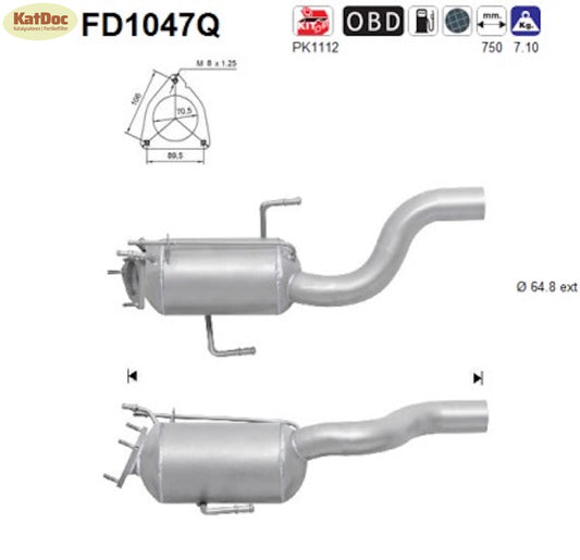 Ruß - Partikelfilter für Audi Q7, VW Touareg, 3.0,155/165/171kW,Silizium, Euro 4 - KatDoc