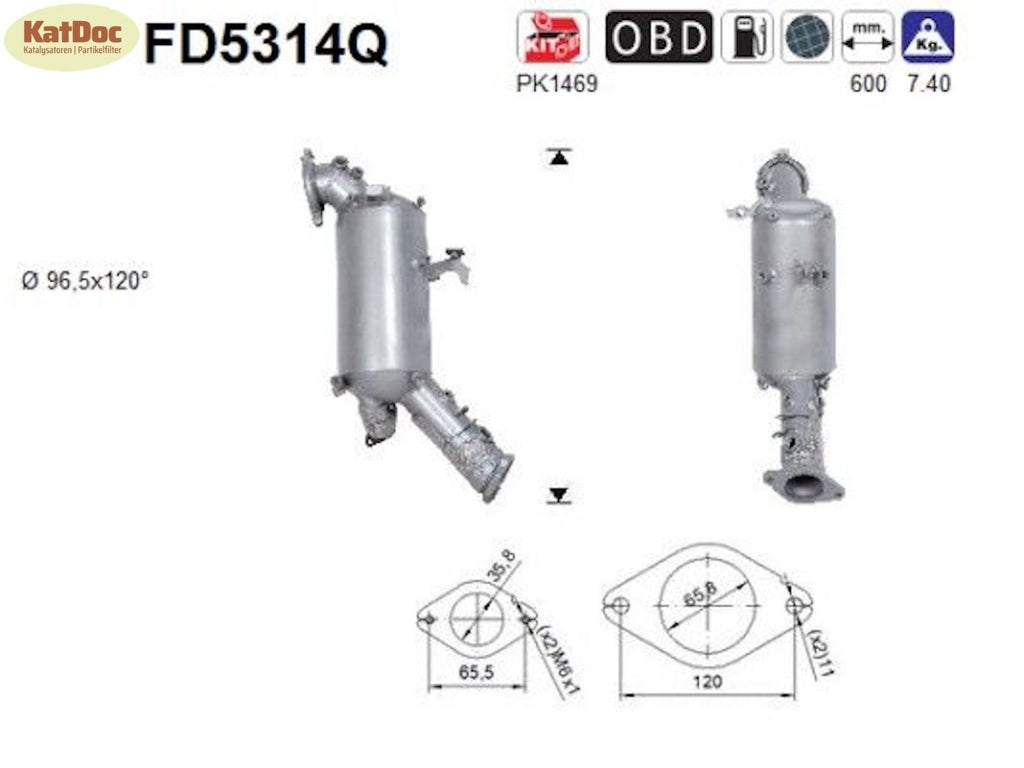 Ruß - Partikelfilter Jaguar F - Pace/XE/XF,Land Rover Discovery,2.0,SiliziumEuro 6 - KatDoc