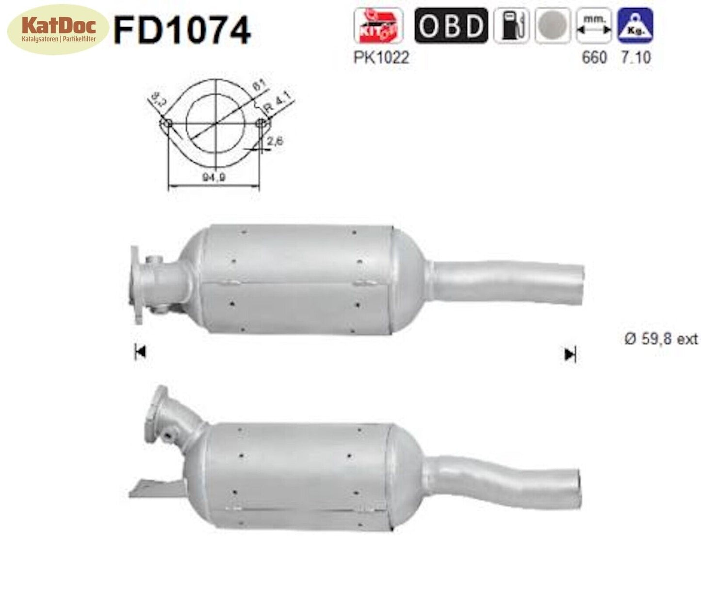Ruß - Partikelfilter für Renault Espace, 2.0 dCi, 110/127kW, Euro 5 - KatDoc