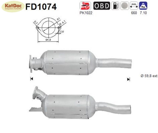 Ruß - Partikelfilter für Renault Espace, 2.0 dCi, 110/127kW, Euro 5 - KatDoc