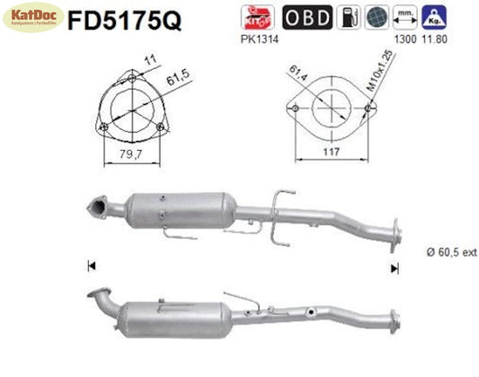 Ruß - Partikelfilter Toyota Hilux,2.5/3.0 D - 4D,106/120/126/145kW,Silizium,Euro 5 - KatDoc