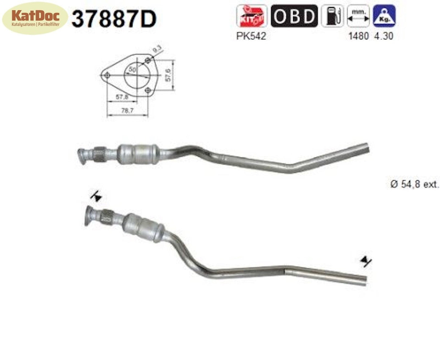 Katalysator für Audi A4 B5, Skoda Superb, VW Passat B5, 1.9 TDI, Euro 3 - KatDoc