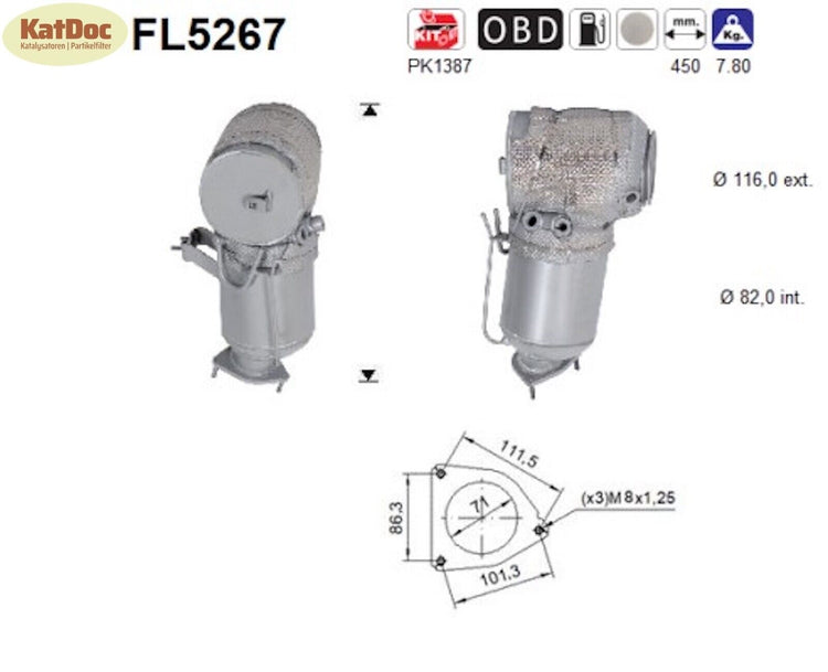 Ruß - Partikelfilter für Volvo S90/V90/XC60/XC90, Euro 6 - KatDoc