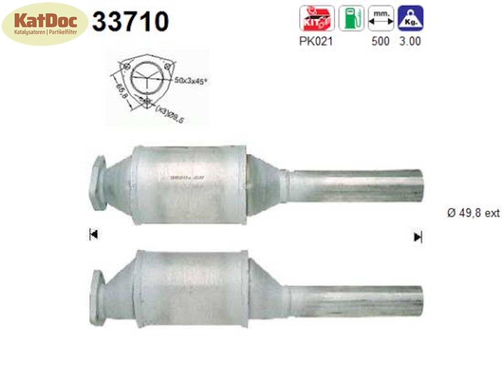 Katalysator für Seat Toledo, VW Golf 2/Jetta/Passat, 1.6/1.8, Euro 1&2 - KatDoc