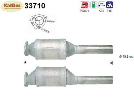 Katalysator für Seat Toledo, VW Golf 2/Jetta/Passat, 1.6/1.8, Euro 1&2 - KatDoc