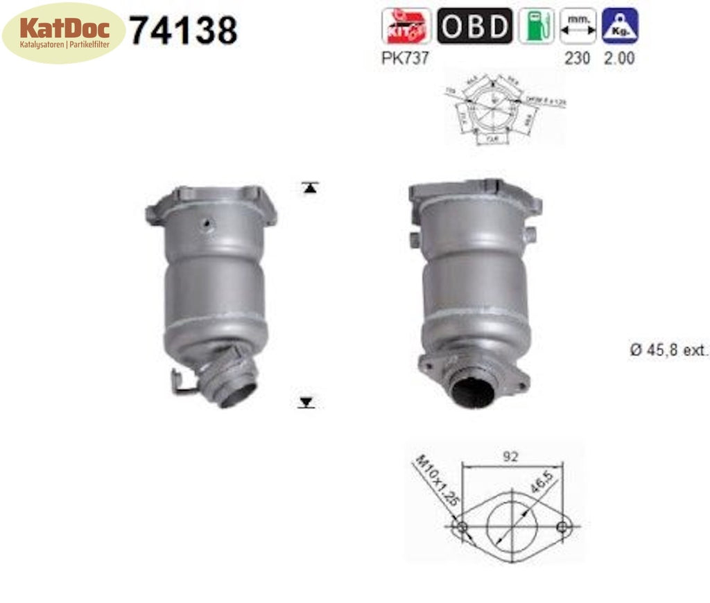 Katalysator Nissan Micra II, 1.0/1.4, i, 16V, 44/60kW, Euro 3 - KatDoc
