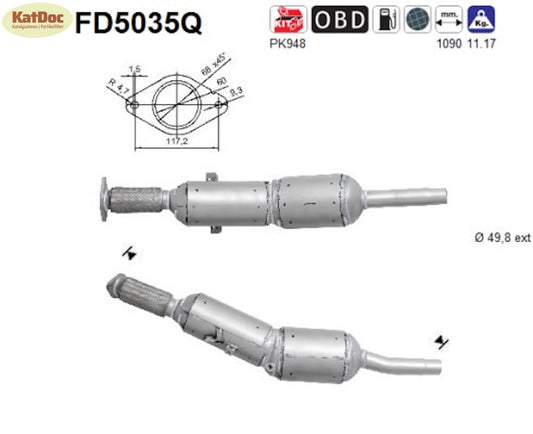 Ruß - Partikelfilter Renault Grand Scenic/Megane/Scenic, 1.5 dCi,Silizium,Euro 4 - KatDoc