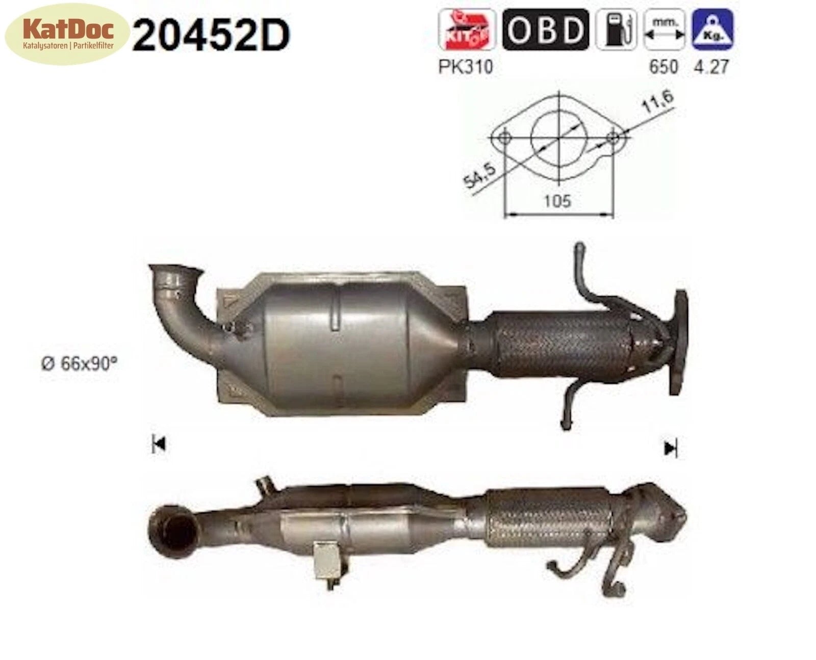 Katalysator für Ford C-Max/Focus/Galaxy/Mondeo/S-Max, 2.0 TDCi, Euro 4