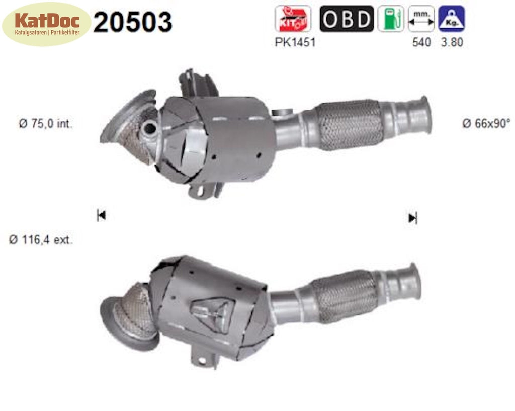 Katalysator für Ford Fiesta/Puma/Tourneo Courier/Transit Courier V769, Euro 6 - KatDoc