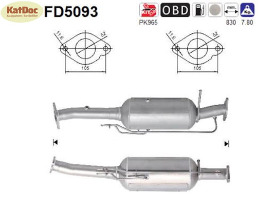 Ruß - Partikelfilter für Ford Kuga 2.0 TDCi, 4x4, 100/103/120kW, Euro 5 - KatDoc