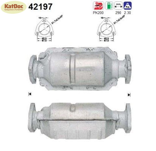Katalysator für Audi 80/Coupe, B2, VW Scirocco/Passat/Golf 1, 1.6/1.8, Euro 1&2 - KatDoc