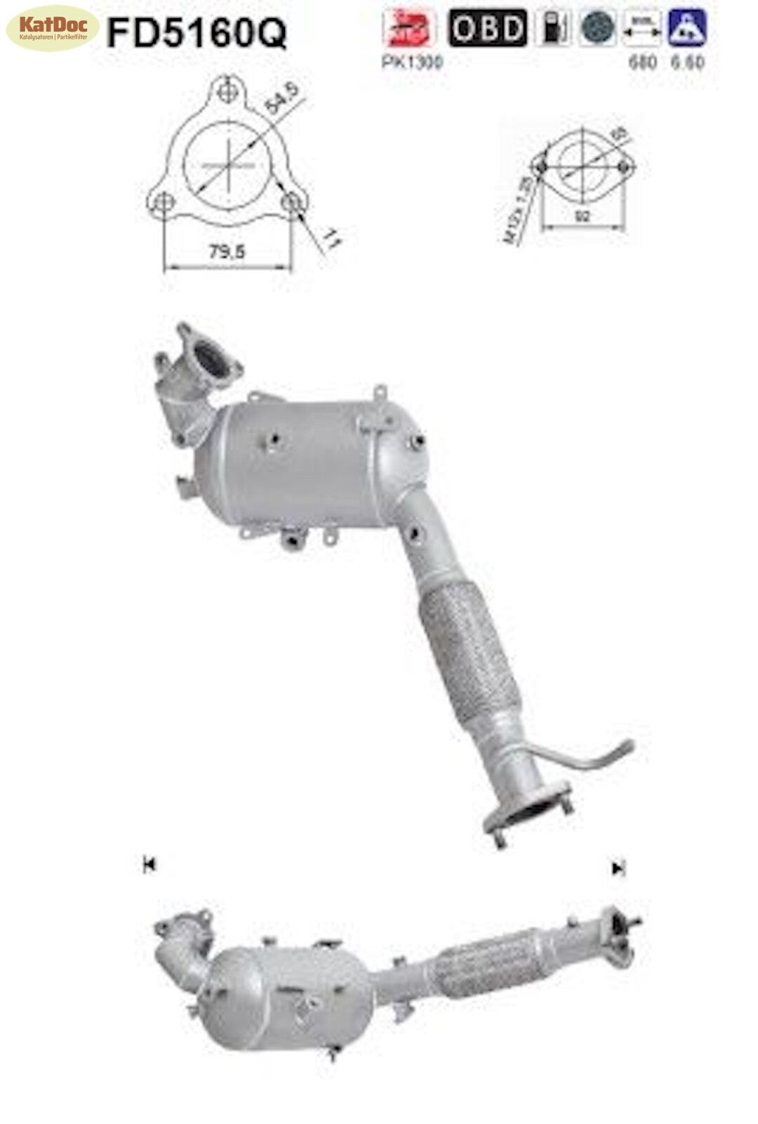 Ruß - Partikelfilter Mitsubishi ASX/Outlander,1.8/2.2 DI - D,110kW,Silizium,Euro 5 - KatDoc